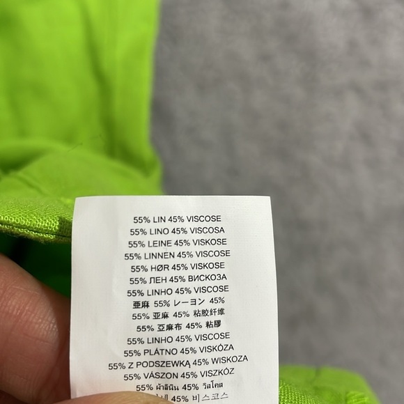 NEW Michael Kors Womens M Linen Blend Button Solid-Color Sleeveless Green Apple - Picture 6 of 8